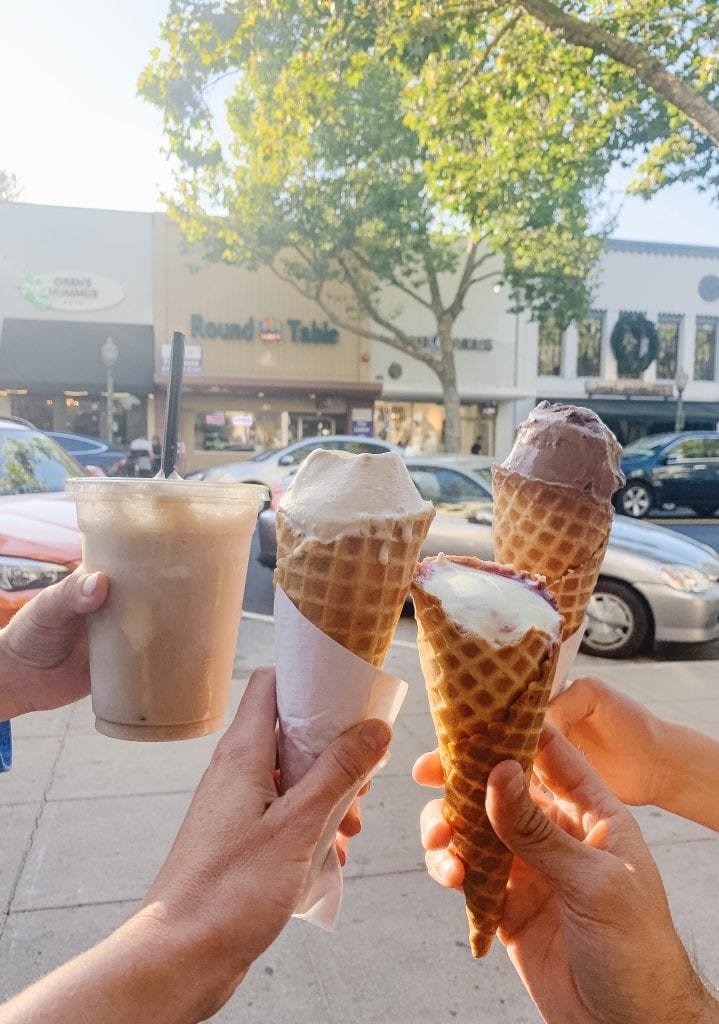 A photo of ice cream cones